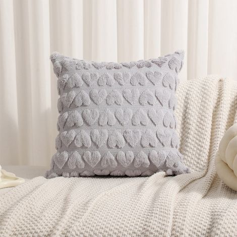 Coussin Décoratif Forme Cœur - 45 x 45 cm - Coton Doux - Fermeture Éclair Cachée - Pour Canapé Chambre Salon - 1 Pièce (1/5)