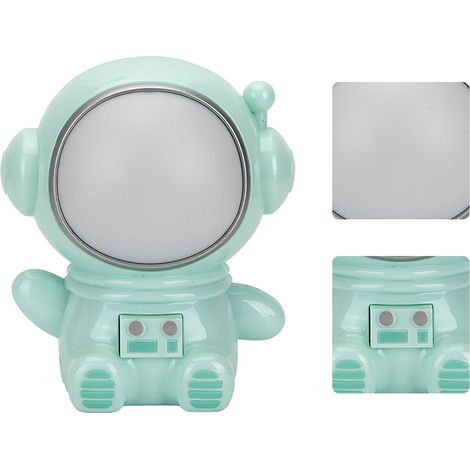 Veilleuse LED 3 modes, colorée, motif astronaute mignon, port USB, lampe de chevet verte pour chambre ou dortoir (1/5)