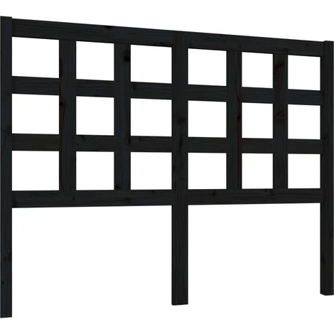 Tête de lit accessoire couchage chambre à coucher meuble 125,5 x 4 x 100 cm bois de pin noir TDL0202346