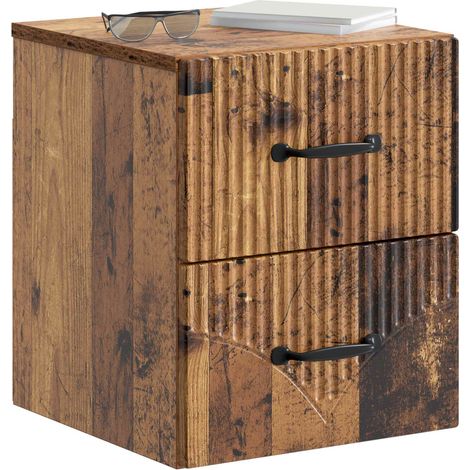 Maison Exclusive - Mobiletto da notte a muro 2 pcs Legno antico 34,5 x 33 x 40 cm