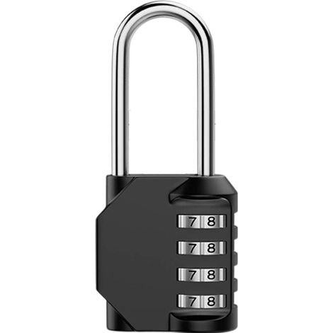 Cadenas Code 4 Chiffres - Anse Longue 250 mm - Résistant Aux Intempéries Et À La Rouille - Pour Portail Abri De Jardin Casier Scolaire - 1 Pièce