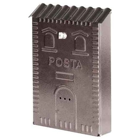 CASSETTA POSTALE 'RUSTICA' CASETTA CON TEGOLE mm 270x100x400h - Nera