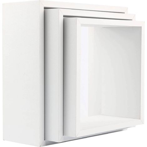 Set di 3 Mensole da Parete in Legno MDF Misure 25,5 / 27 / 30 cm Mensoline a Cubo Decorative Moderne Salvaspazio, Disponibili in 2 Colori, per Soggiorno, Camera, Cucina e Ufficio Bianco (1/4)