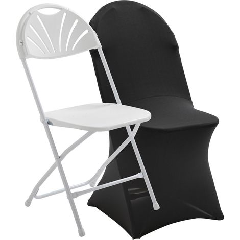 Chaise pliante et housse de chaise noire (1/5)