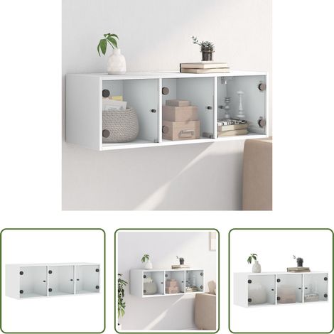 Glastüren - Wandschrank mit Glastüren Weiß 102x37x35 cm (1/5)
