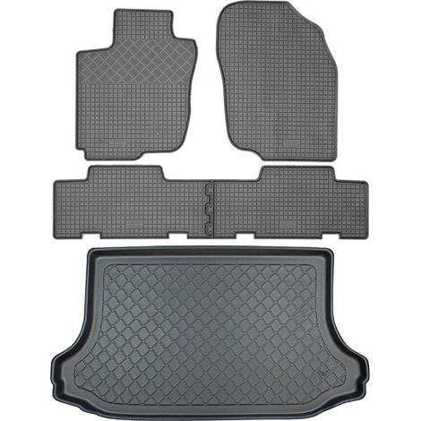 Ensemble de tapis de sol en caoutchouc pour Toyota RAV4 III XA30 SUV (5 portes) de février 2006 à février 2013 : tapis de sol de voiture et tapis de coffre. (1/5)