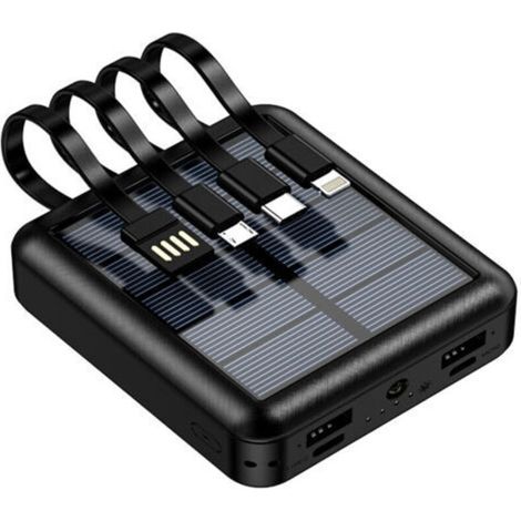 Standalone Solar Power Sharing Power Bank with Four Ports, Large Capacity 20,000 mAh Mini Outdoor Portable Power Bank (1/5)