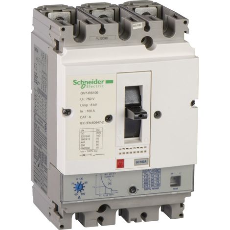 Schneider GV7RS80 interruttore automatico per motori gv7rs da 48 a 80 a 3p 3d sgancio magnetotermico