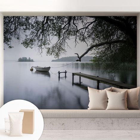 Papier peint intissé décoratif pour salon chambre et cuisine Facile à poser avec colle Lac paisible 208x146 cm (1/5)