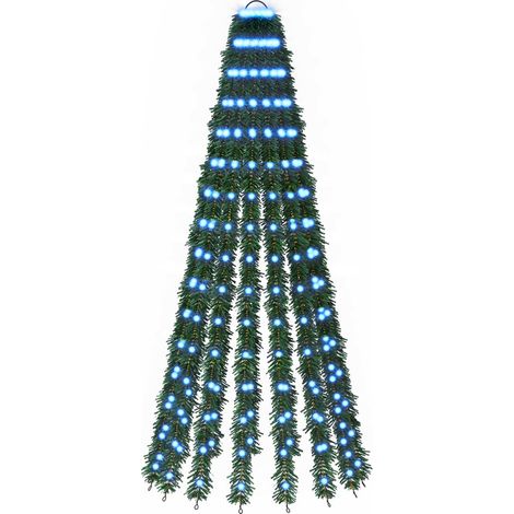 Árbol de Navidad LED 150 cm 240 LED Azul Acero Verde vidaXL (1/5)