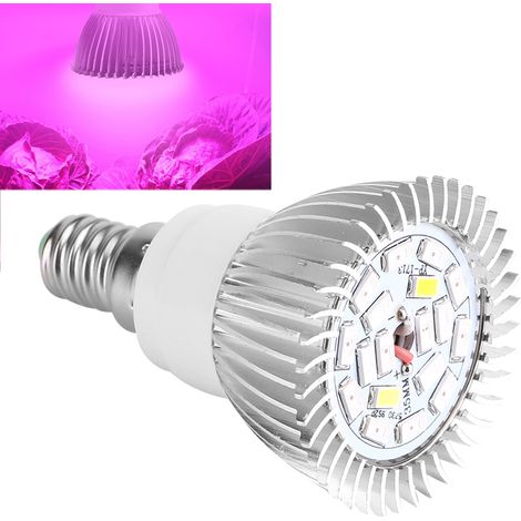 Ampoule LED de croissance à spectre complet 85-265V 18W 18 LED pour plantes à fleurs et culture hydroponique (E14) (1/5)