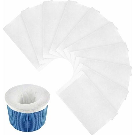 Chaussettes filtrantes jetables pour écumoire de piscine et spa, 10 pièces. Filtres pour écumoire de piscine et spa, éliminant les poils de chien. (1/5)