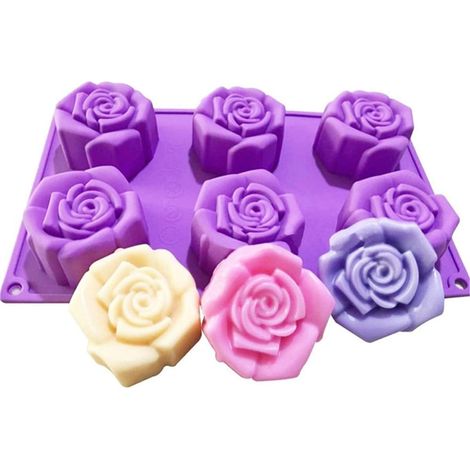 JasCherry Rose Shape Non-Stick Slicone Mold - Silicone Mold Multi-Cavity Molds for Muffin, Cake, Soap, Jelly, Pastry, Cupcake 2 (1/5)