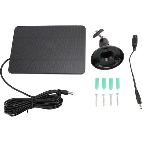 Ortviai Panneau Solaire 4 W pour Caméra de Sécurité et Sonnette Vidéo – Silicium Monocristallin, Noir (1/5)