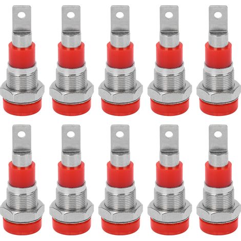 10 x Douilles Banane 4mm, excellente conductivité électrique, transmission stable, bornes de connexion pour équipements industriels rouges (1/5)