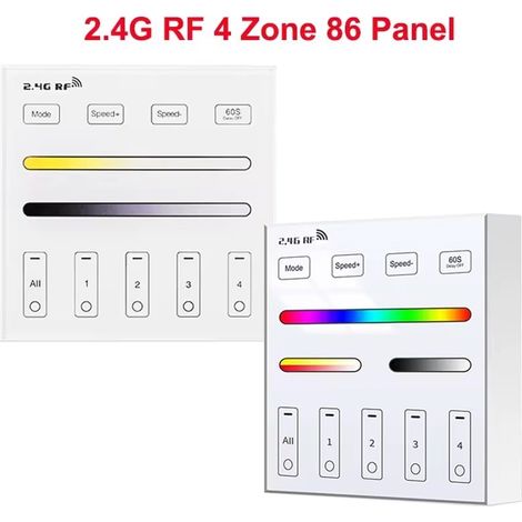 Tuya Pannello di Controllo Touch a 4 Zone RF 2.4GHz da Parete Colore Singolo-CCT (1/5)