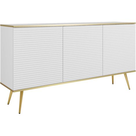 Credenza bianca glamour con gambe dorate, 160 x 85 x 39 (1/5)
