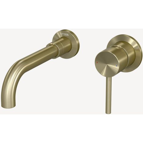 Wall-Mounted Basin Mixer, Brushed Gold - Corbeau (1/4)