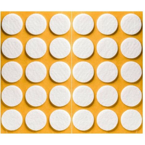 30x Patin feutre autocollant adhésif blanc rond diamètre 28mm épaisseur 3mm Anti Rayure A coller Protection Pied Meuble Table Chaise Sol Parquet (1/2)