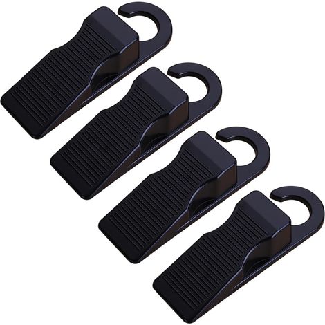 Lot de 4 noir butées de porte pour bas de porte, cale-porte en caoutchouc, joli butoir de porte avec poignée, butée de porte robuste