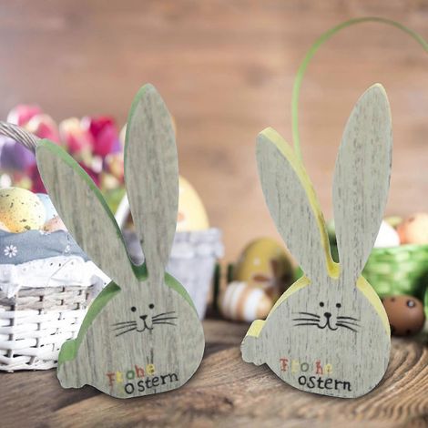 Décoration de Pâques en bois avec un lapin, lettres en bois, artisanat créatif, art décoratif pour la maison, la chambre ou le bureau. (1/4)