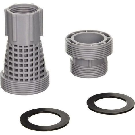 2 adaptateurs d'interface pour filtre de piscine, long et court, avec joints d'étanchéité, compatibles avec pompes Intex et Bestway (1/5)
