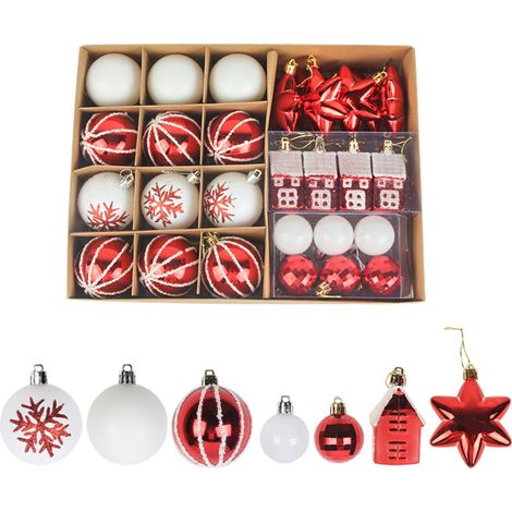 Coffret cadeau de 28 boules de Noël à suspendre au sapin, décorations pour restaurants et hôtels (1/5)