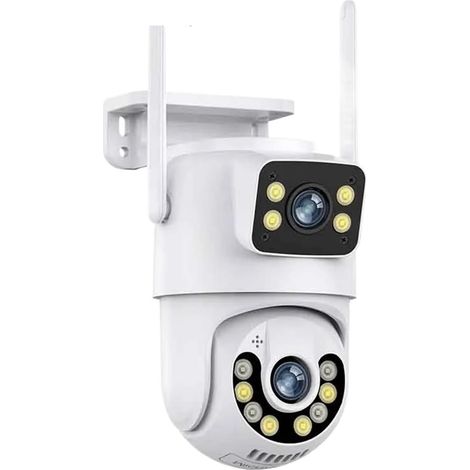Caméra de sécurité à Domicile Caméra IP de sécurité sans Fil extérieure 4K 8MP HD Double Objectif Externe PTZ caméra Suivi Automatique caméra de Surveillance de Rue(8MP NO SD Card) (1/5)