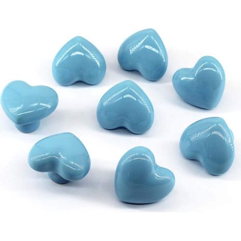 Bleu Poignées et boutons de tiroir ceramique poignée de meuble porte bouton Pour la chambre des enfants Pack de 8 (vient avec des vis) (1/5)
