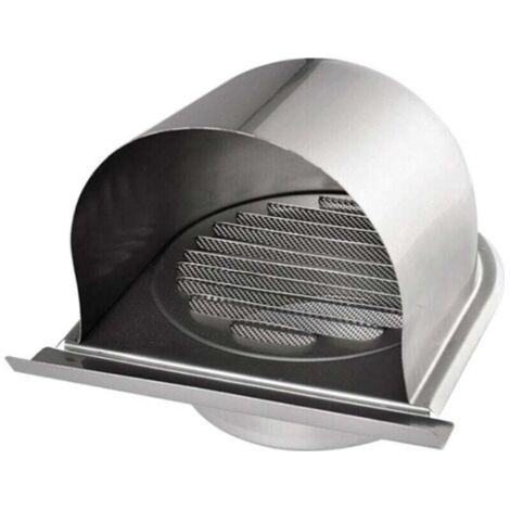 100mm Grille Aeration de Ventilation Inox, Grille de Hotte Cheminée Ronde Extéri, Grille D'aération U avec Filet Anti-insectes, Grille Ventilation avec 45° Lamelles, pour Cuisine