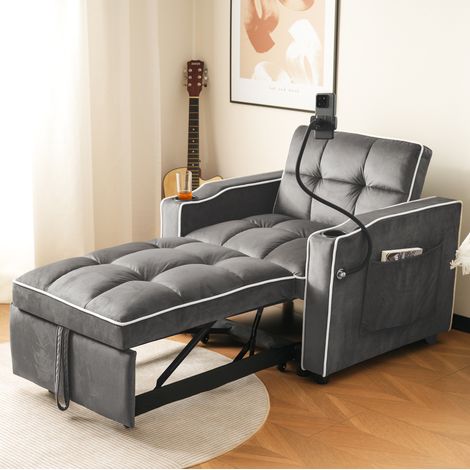 Sofá sillón extensible 3 en 1 con portavasos OKMYHOME (1/5)