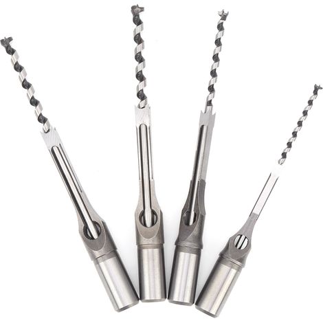Set mit 4 Vierkant-Holzbohrern, 6–10 mm Durchmesser, aus kugelgelagertem Stahl (1/5)