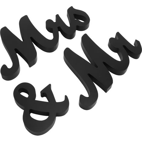 Panneau MDF "Mr & Mrs" Design Original - Décoration Murale Mariage en Bois - Lettres Alphabet pour Événement (1/5)