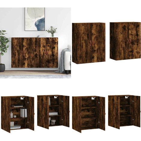 Mobili a Parete 2 pz Rovere Fumo 69,5x34x90 cm - Mobili a parete - Armadio a parete