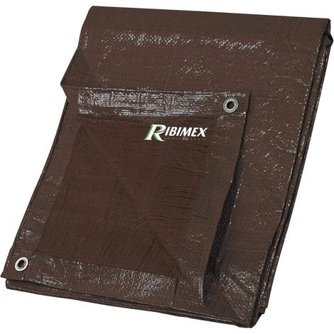 Bâche 120g/m 5x8m - Marron - Résistante et Durable - Protection Efficace contre les Intempéries - D-Work