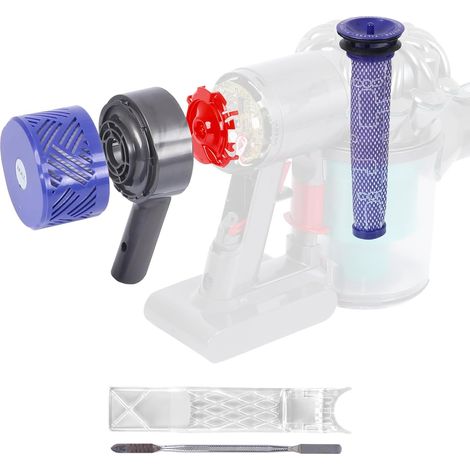 Couvercle arrière de moteur + pré-filtre + post-filtre HEPA de rechange pour Dyson V6 DC58 DC59 DC62 DC72 DC74 Upgrade Filter Pièces de rechange Aspirateur Accessoires de rechange (1/5)