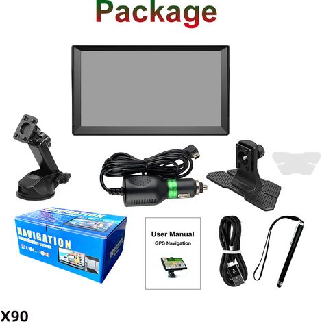 Navigazione GPS per auto, Navigazione GPS per auto da 9 pollici Ampio touch screen Poi Guida vocale 800 × 400 Portatile per camion (1/5)