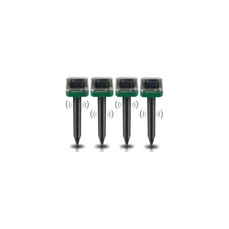 Solarbetriebener Ultraschall-Maulwurfvertreiber, 4er-Pack, IP65 wasserdicht, für den Außenbereich, zur Abwehr von Wühlmäusen, Schlangen, Maulwürfen und Kakerlaken H285 - Crezuo