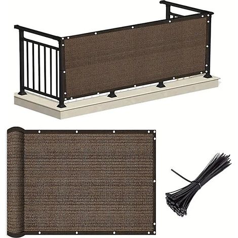Brise-vue et Filet d&aposombrage 1x4m, Toile pour Balcon, Piscine et Terrasse, Résistant aux UV et au Vent (1/5)