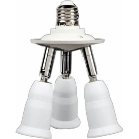 Triomphe Adaptateur de distributeur de douilles E27 3 en 1, ampoule LED standard E27, support de convertisseur, douille de lustre réglable à 360 degrés à 180 °