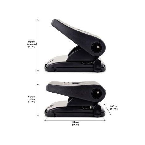 RAPESCO Locher RAPESCO 827-P 8cm 30 Bl. (80 g/m²) mit Anschlagschiene schwarz