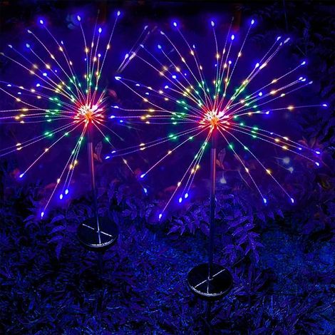 Stück wasserdichte Solar-Gartenfeuerwerkslampen, mehrfarbige Solar-Gartenleuchten für den Außenbereich, sternförmige Solar-Feuerwerkslampen, für Terrasse, Garten, Blumenbeet, Party (Farbe)