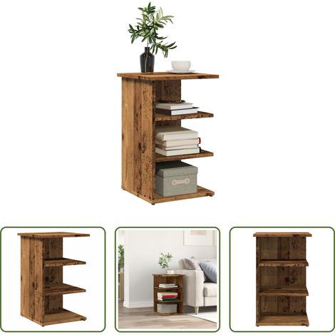 vidaXL Stauraum - Sideboard Altholz-Optik 35x35x55 cm Holzwerkstoff (1/5)