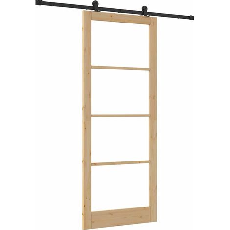 Maison Exclusive - Schiebetür ORKDAL Natürlich und Schwarz 93 x 2