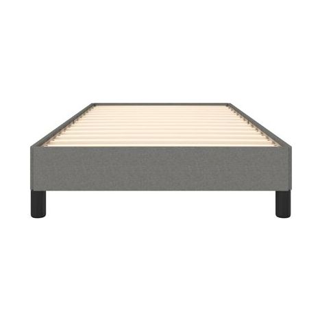 Cadre de lit gris foncé (sans matelas), 80 × 200 cm, tissu, tissu doux et respirant, meuble de chambre, design contemporain, montage facile (1/5)