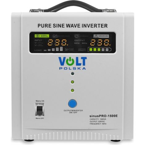 VOLT POLSKA SINUS PRO 1500 E 12/230V sistema de alimentación ininterrumpida (UPS) Línea interactiva 1,5 kVA 1050 W (1/5)