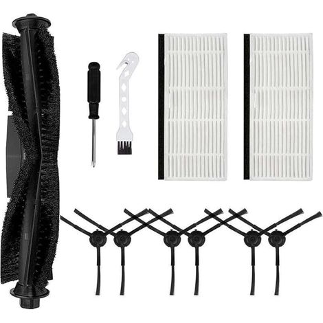 Kit de 10 brosses latérales principales pour aspirateur robot pour Honiture pour Q6 Pro, 1 brosse rouleau principale, 6 brosses la
