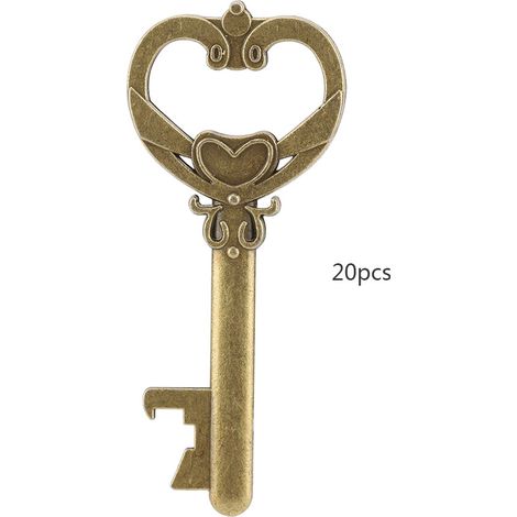 Schlüsselförmiger Flaschenöffner mit Karte und Schnur als Hochzeitsgeschenk (20er-Packung) (1/5)