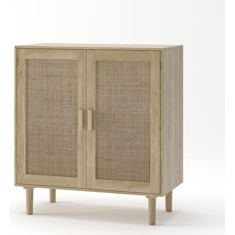 Rattan-Sideboard mit 2 Türen 80 cm Natur (1/5)