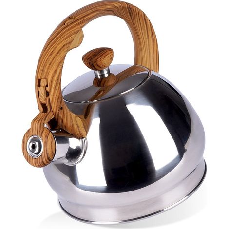 Hervidor silbante de acero plateado de 1,5 l (1/5)